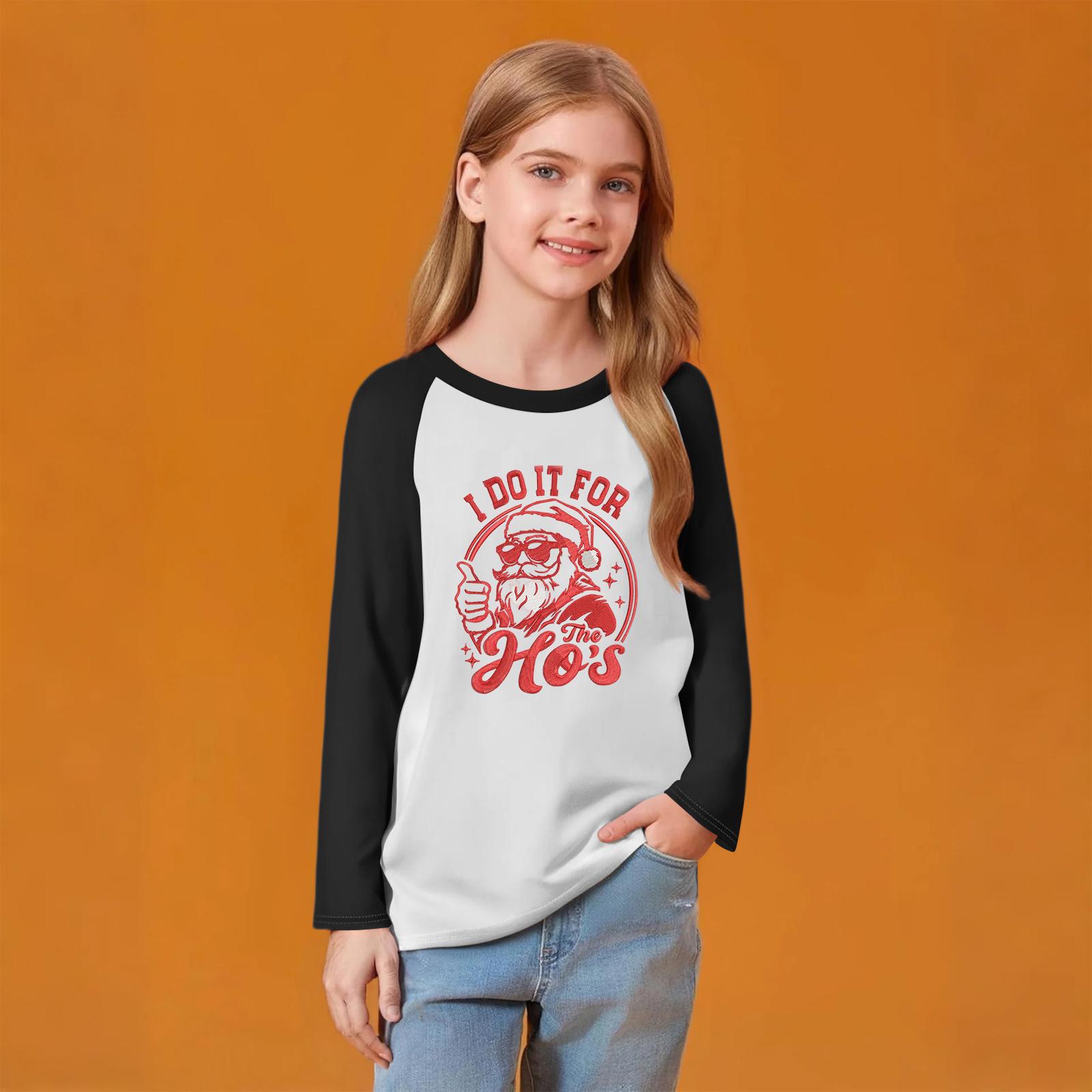 

Детский модный удобный пуловер с рождественским принтом на шее, топ с длинным рукавом 130 чёрный