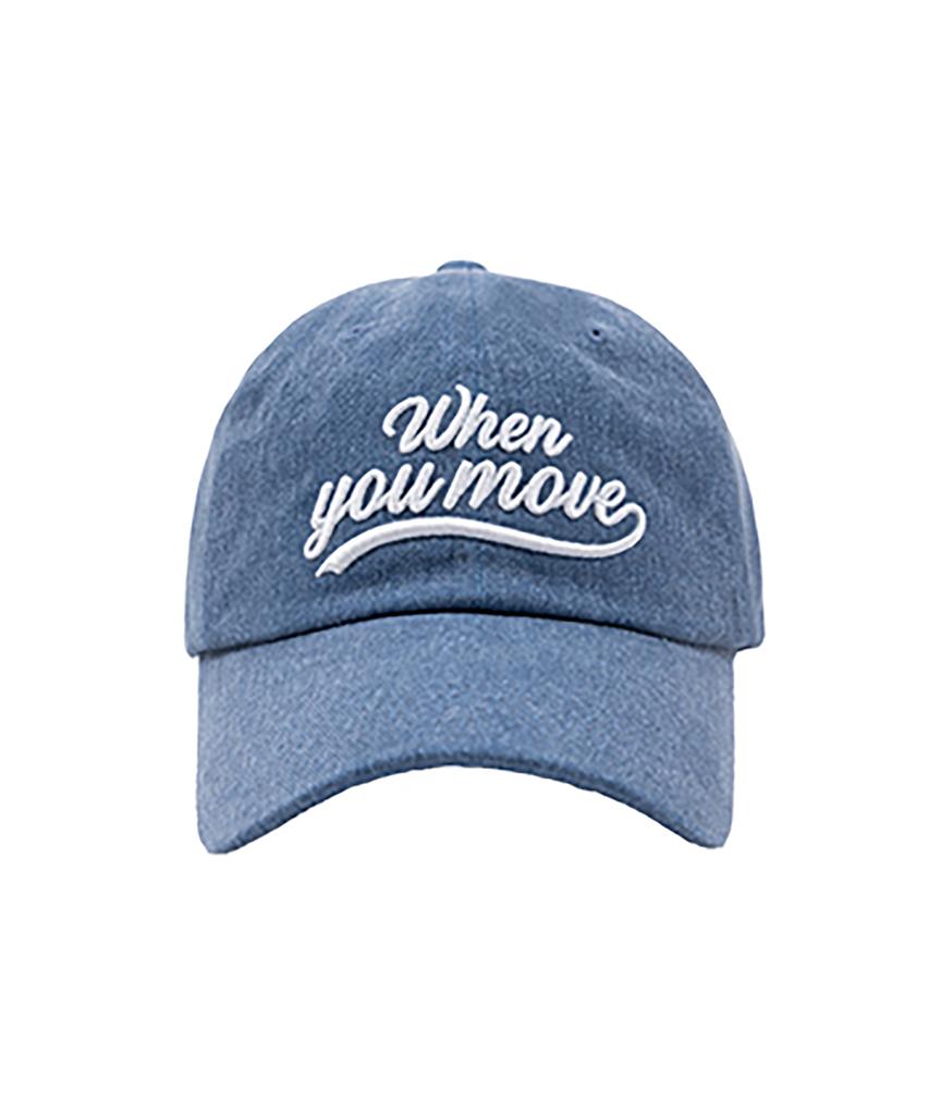 WHEN YOU MOVE Pigment Tail Logo Ball Cap Denim Blue