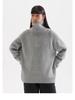 Men's High-Neck Half-Zip Thick Knit Sweater, Retro Loose-Fit Pullover for Autumn/Winter