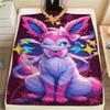 Sylveon Flannel Blanket with Prints Warm Comfortable for Sofas Beds Travel.-TING