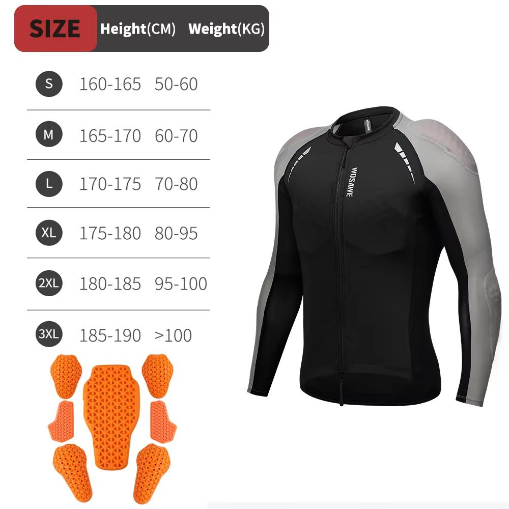 WOSAWE Men s Motorcycle Racing Jacket Off-Road Motocross Breathable Racing Jacket Sports Racing Equipment S
