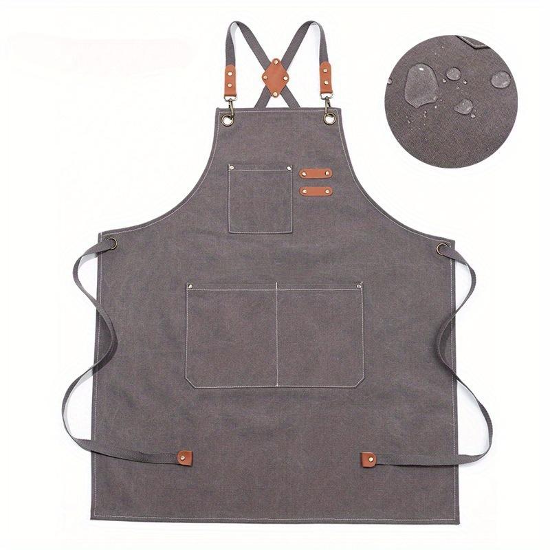

1PC Men s Apron Water-repellent fabric Canvas Apron Chef Work Apron Suitable for BBQ Restaurant Bar Shop Cafe Studio Uniform серый
