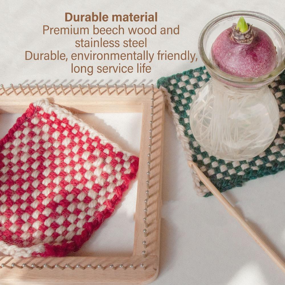 Webrahmen aus Holz Quadratische Form Webbrett Handgemachtes Strickbrett DIY-Projekte