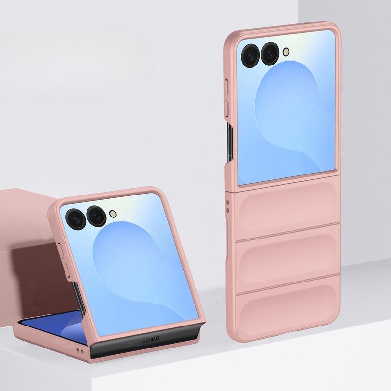 Luxury Wave Pattern Color TPU+PC Phone Case for Samsung Galaxy Z Flip 8 7 6 5 4 Flip 7FE Skin Feel Shockproof Protection Cover