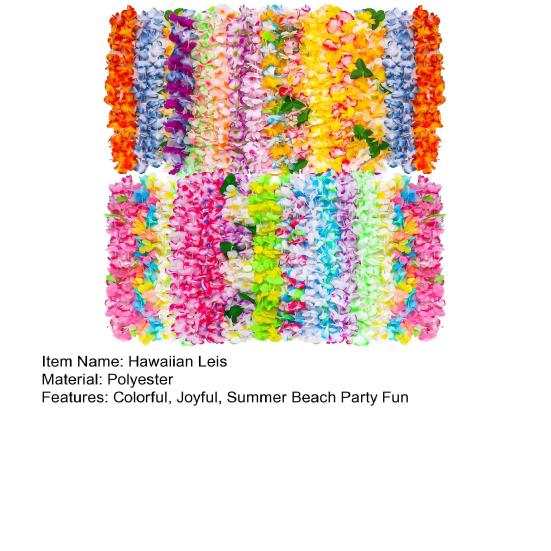 Hawaiian Leis Bulk Colorful Faux Flower Necklace Leis Tropical Theme Party Favors for Adults Hawaii Summer Beach Luau Party Birthday Party Supplies