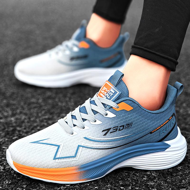 Fashion Mens Sports Shoes Thick Sole Running Shoes Breathable High Quality Soft Sole Outdoor Sports Leisure Mesh Men's Running Shoes