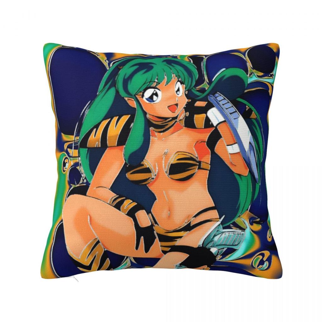 Pillow Cover Urusei Yatsura Anime Custom Cushion Cover Novelty Pillow Case For Office Car Home Decorative Pillowcases