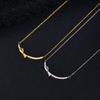 Gentle Long Live Necklace French Exquisite Inlaid Bow Necklace Clavicle Chain Simple