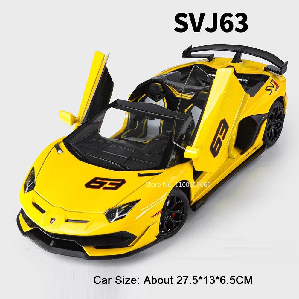 1:18 Alloy Lambor Aventador SVJ63 LP770 Models Cars Toys Doors Opened Miniature Car Wheel Steering Vehicles Child Adult Gifts