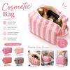 Striped Toiletry Pouch Large Capacity Travel Pouch Portable Cosmetic Bag  Women