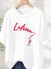 Zxh1010lipstick And Letters Plus Size Unisexs Round Neck Short Sleeve Tshirt With Elastic Half Sleeves And Trendy Prints