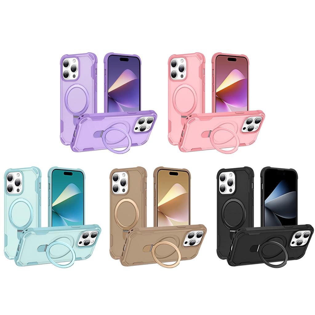 For iPhone 16 Pro Max Case Compatible with MagSafe Kickstand TPU+PC Shockproof Phone Back Cover