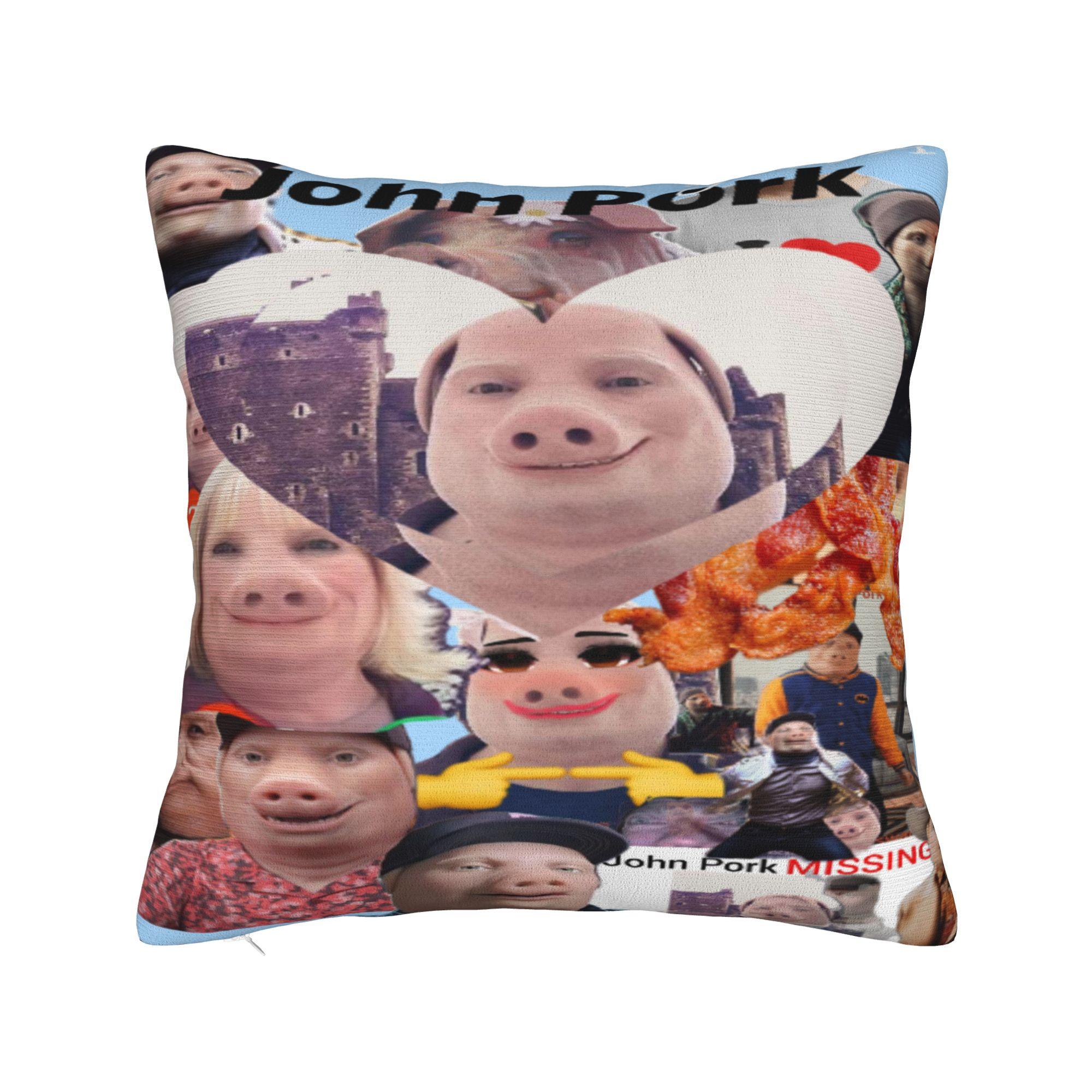 

Home Decoration John Pork Is Calling Funny Meme Pillowcase Accessories Pillow Covers Zipper Multi Size 12x12in 30X30cm