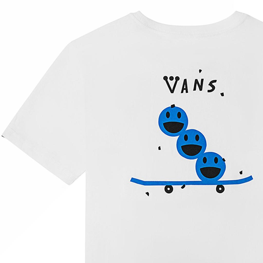 Vans X 275C Collaborazione American Vintage Cartone Animato Smiley Stampa Lettere T-Shirt Manica Corta Unisex T-Shirt Bianca VN0A7TQVWHT