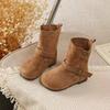Autumn and winter new retro Maillard girls short boots autumn and winter two cotton versatile simple children's two wear Birkenstocks