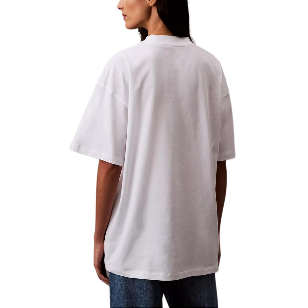 Calvin Klein Casual Comfortable Round Neck Loose Short Sleeve T-Shirt Women Tops Bright-White 47B827G-110