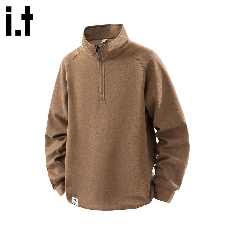 CHOCOOLATEit Men's Raglan High-Neck Half-Zip Sweatshirt