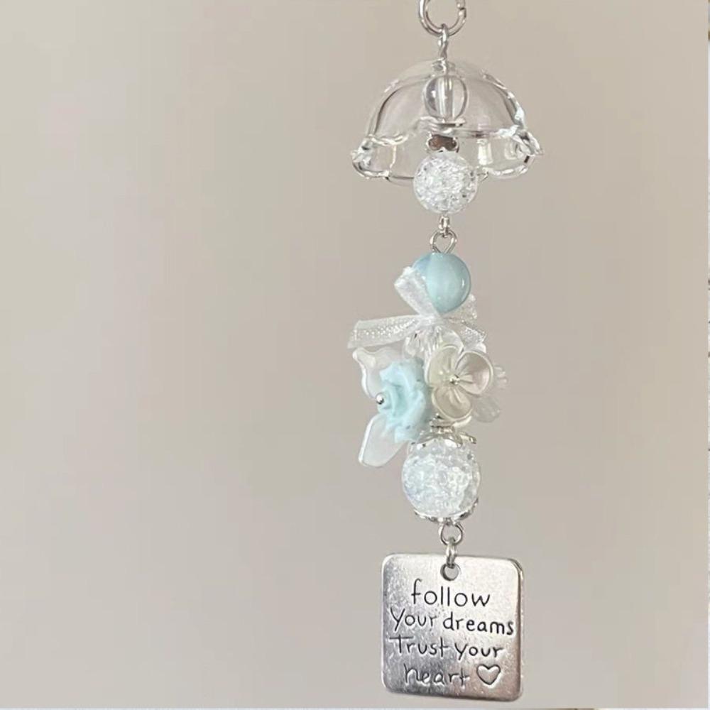 Jellyfish Jellyfish Beaded Pendent Transparent Phone Charm Keycord  Mobile Style 05