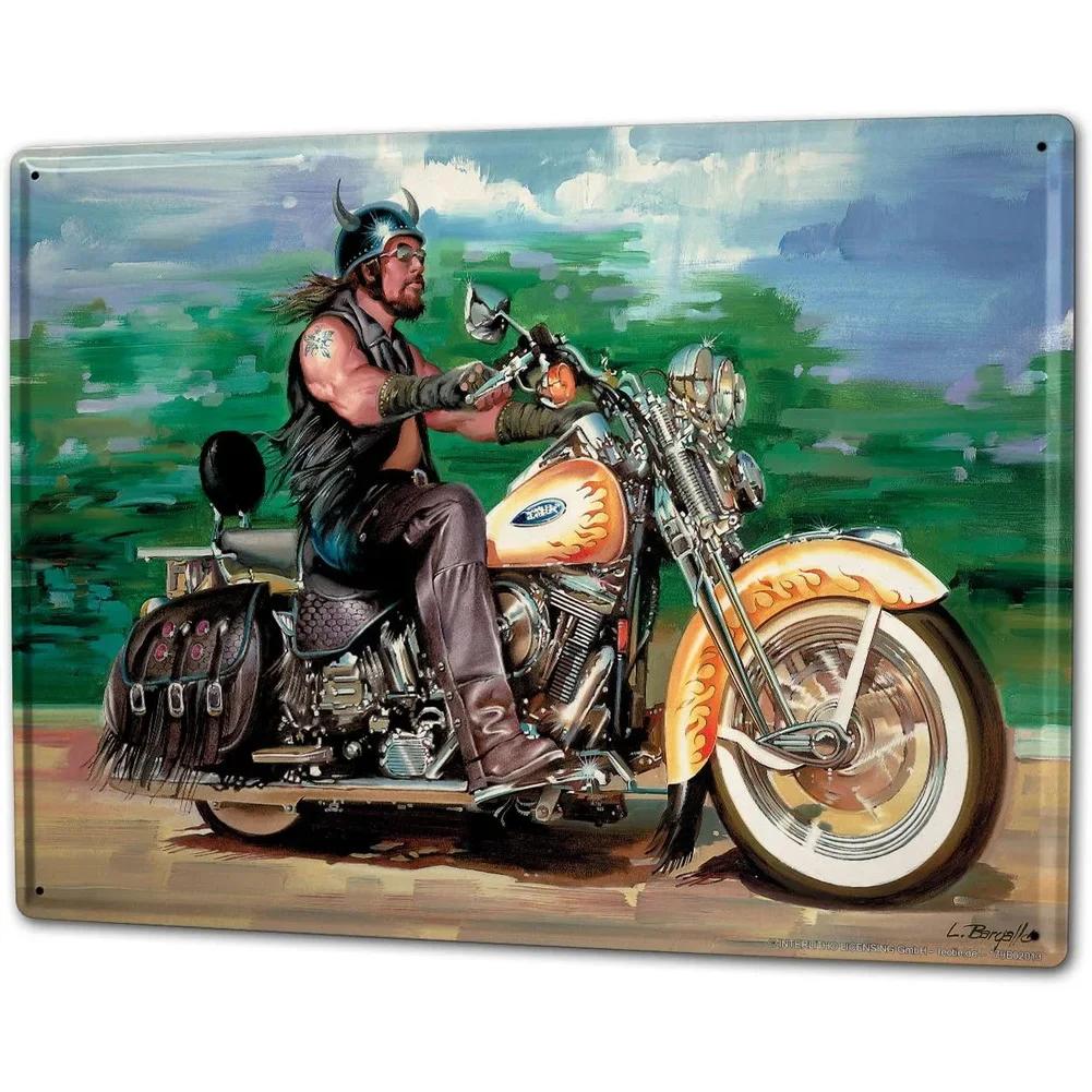 Letrero Metálico Vintage Indian Motorcycle Decoración Garaje Pub 20x30cm