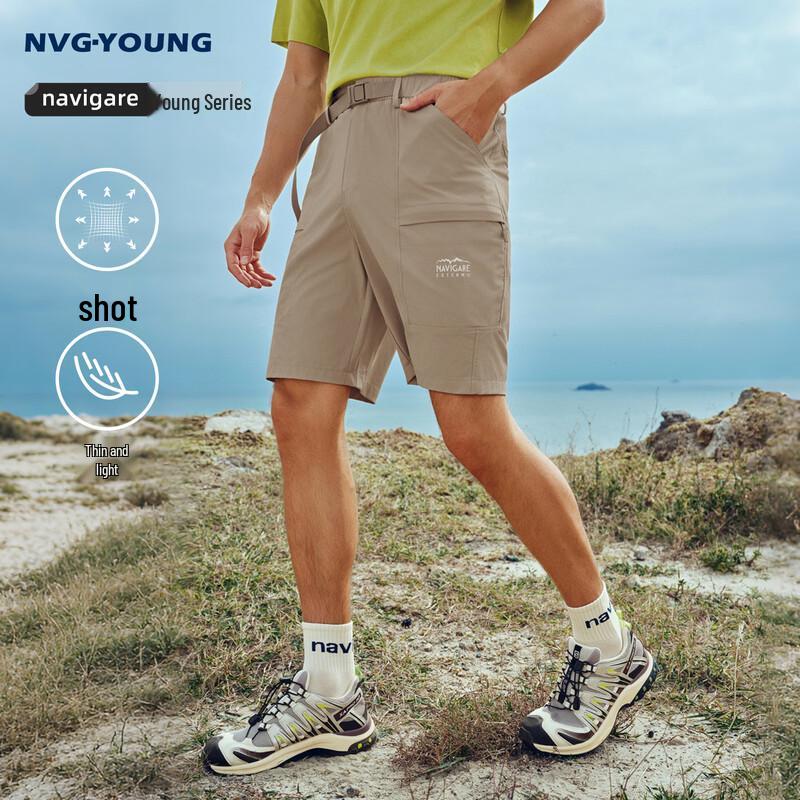 NVG·YOUNG Men s Lightweight Multi-pocket Cargo Shorts L