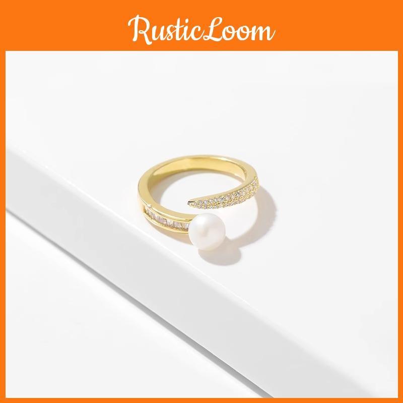 And Sophisticated Eyecatching Pearl Zircon Open Ring Perfect For Occasion Any