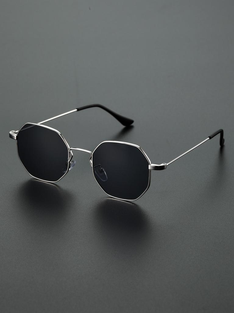 1PC Metal Irregular Fashion  Frame Women Sunglasses For Daily Life Men Shades Vacation Outfits Accessories.