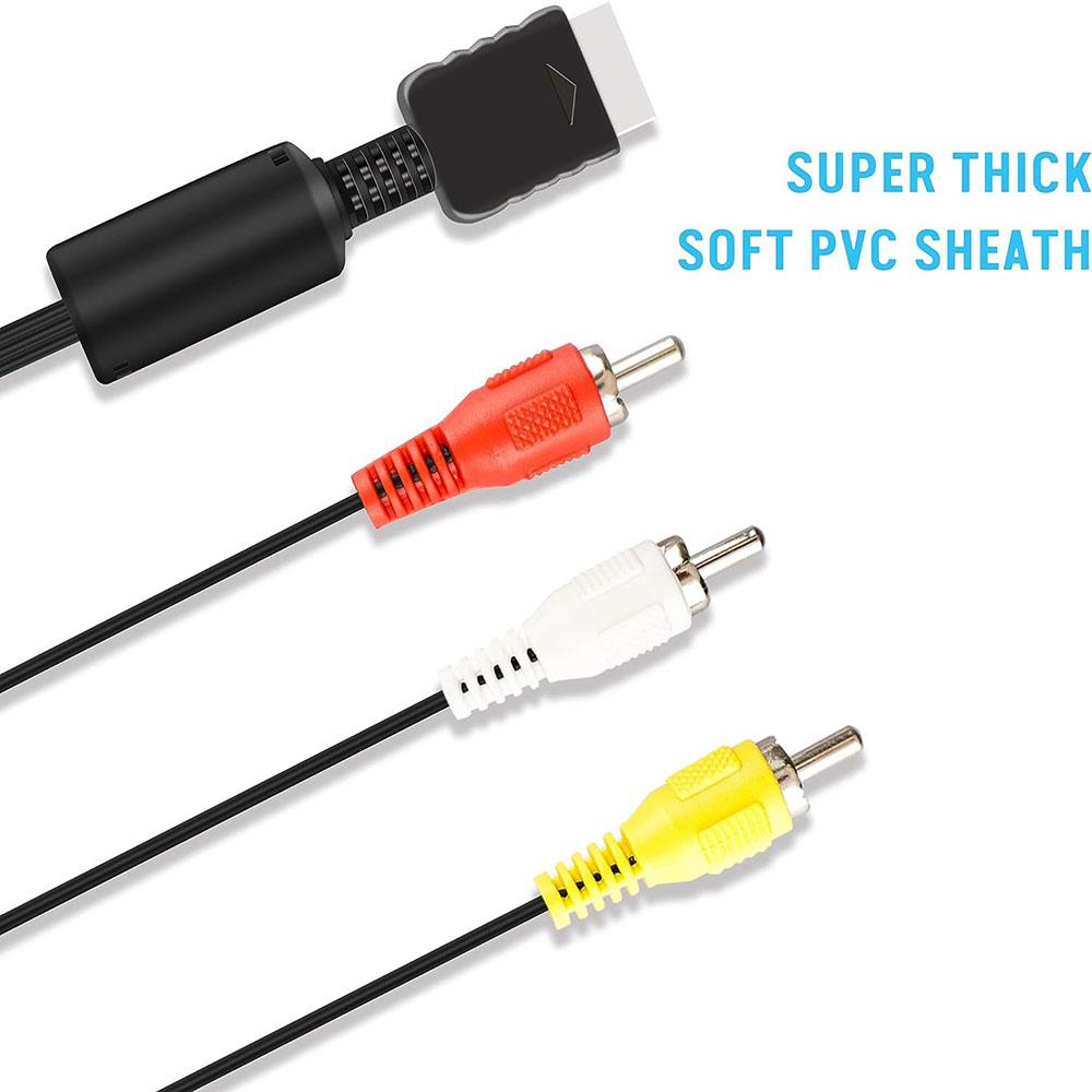 Audio Video AV Cable Cord RCA TV Stereo Cable Cord for Playstation PS1 PS2 PS3