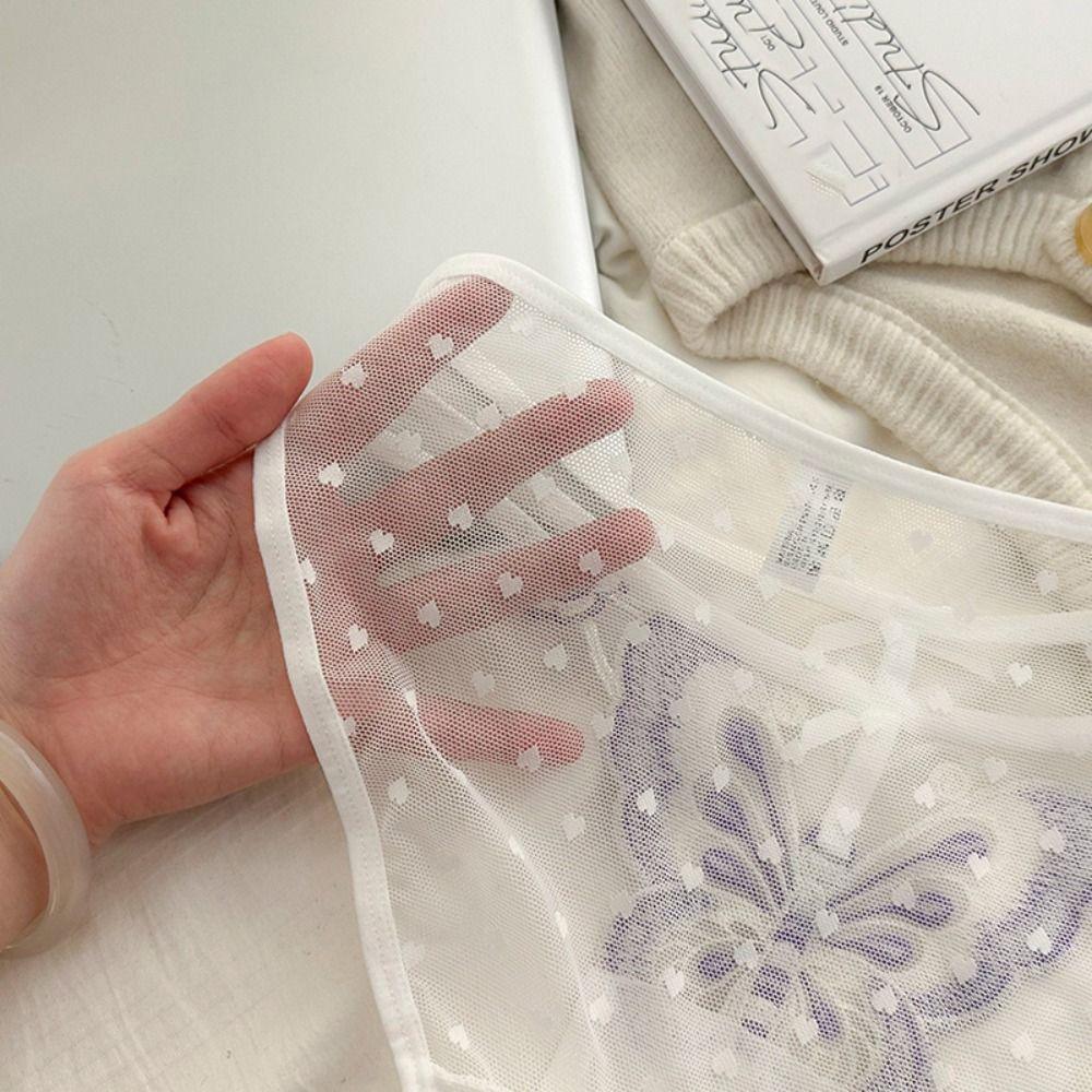 Low-Waist Butterfly Embroidery Bow Underpants Transparent Flower Mesh Slim Panties  Women
