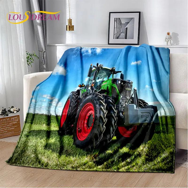 Car Tractor Truck Series Pattern Soft Plush Blanket,Flannel Blanket Throw Blanket for Living Room Bedroom Bed Sofa Picnic Cover