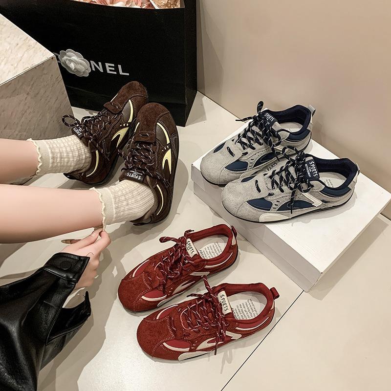 Retro Women's Autumn New Niche Versatile Thick Bottom Height Increase Light Sports