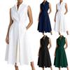 Sleeveless Waist-Defined Midi Dress with Collar and Pleated Skirt for Women Summer Casual and Elegant Style Suitable for Various Occasions