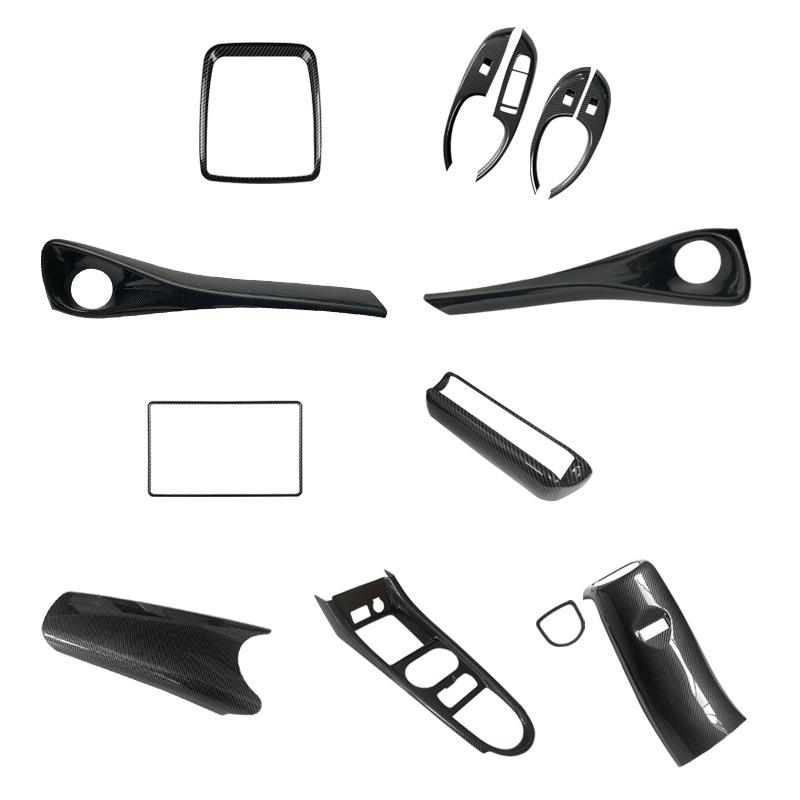 For BYD Dolphin Armrest Center Console Air Outlet Bright Strip Carbon Fiber Pattern Interior Protective Scratch Resistant Panel