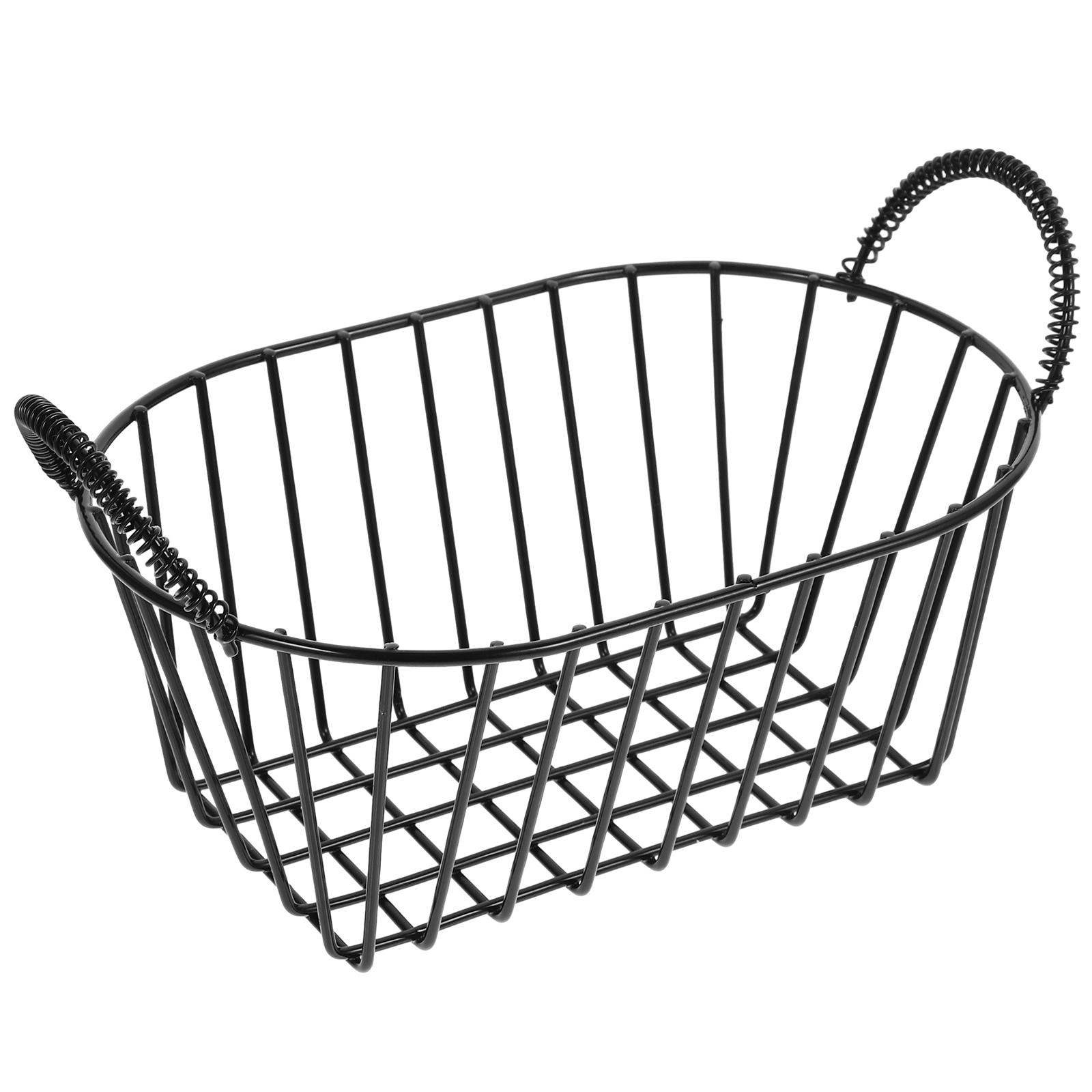 

Корзины для хлеба для сервировки, железные, для хранения закусок, большие, из металлической проволоки, декоративные, винтажные фрукты чёрный