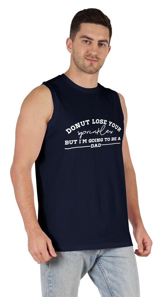 Inkmeso Men  s Tshirt   Donut Loose Your Sprinkles But I  m Going To Be A Dad   Graphic Tshirt For Pregnancy