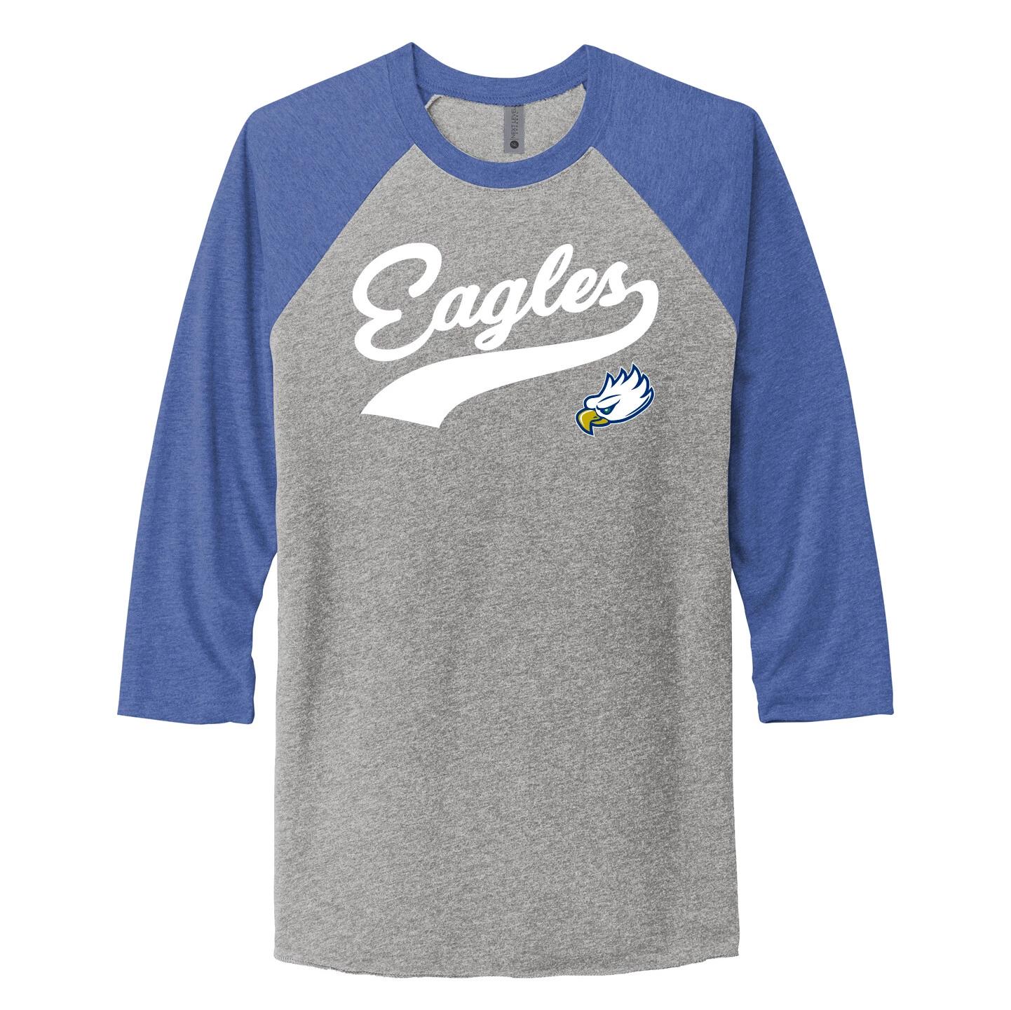 FGCU Eagles Baseball Jersey Raglan - Premium Heather/Vintage Royal 3XL