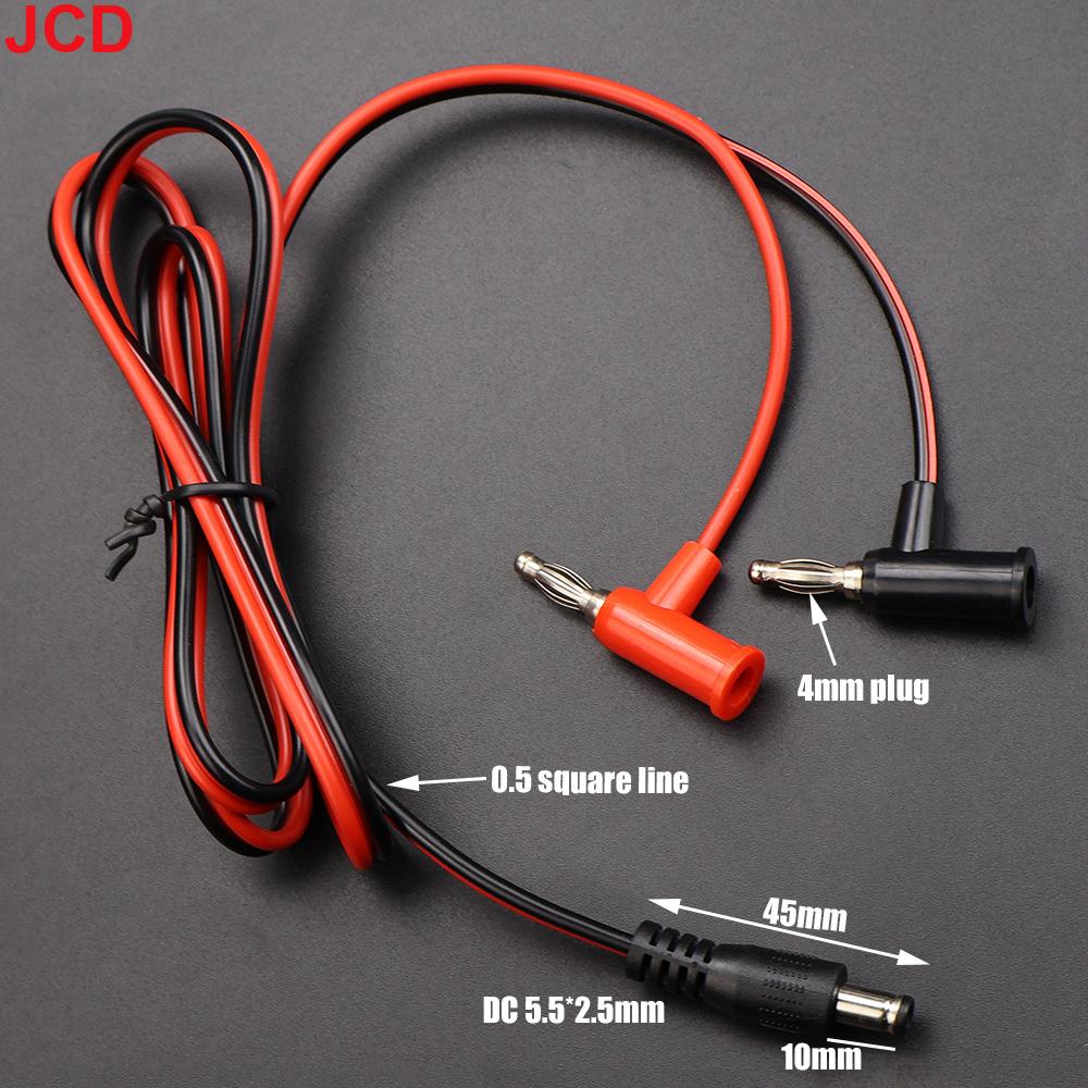 Câble de connexion adaptateur d'alimentation CC JCD prise banane 4 mm vers fiche mâle CC 5,5 x 2,1/2,5 mm Ligne de connexion pour connecteur de tête de lampe de type pistolet CC
