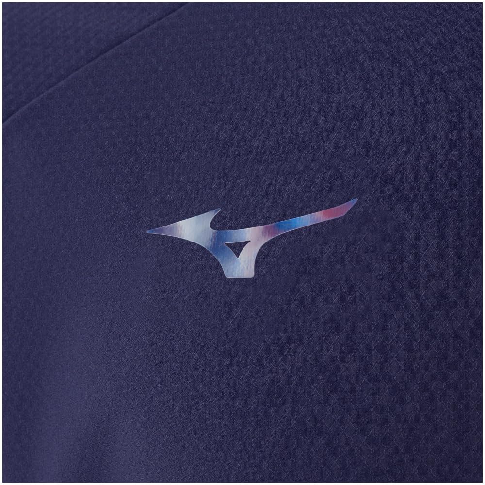 Mizuno Tech Shield Crew Neck Long Sleeve Training Blue Size L Wear, Windproof, Stretch, Water-Repellent, 32MCA553, Men's Depth,