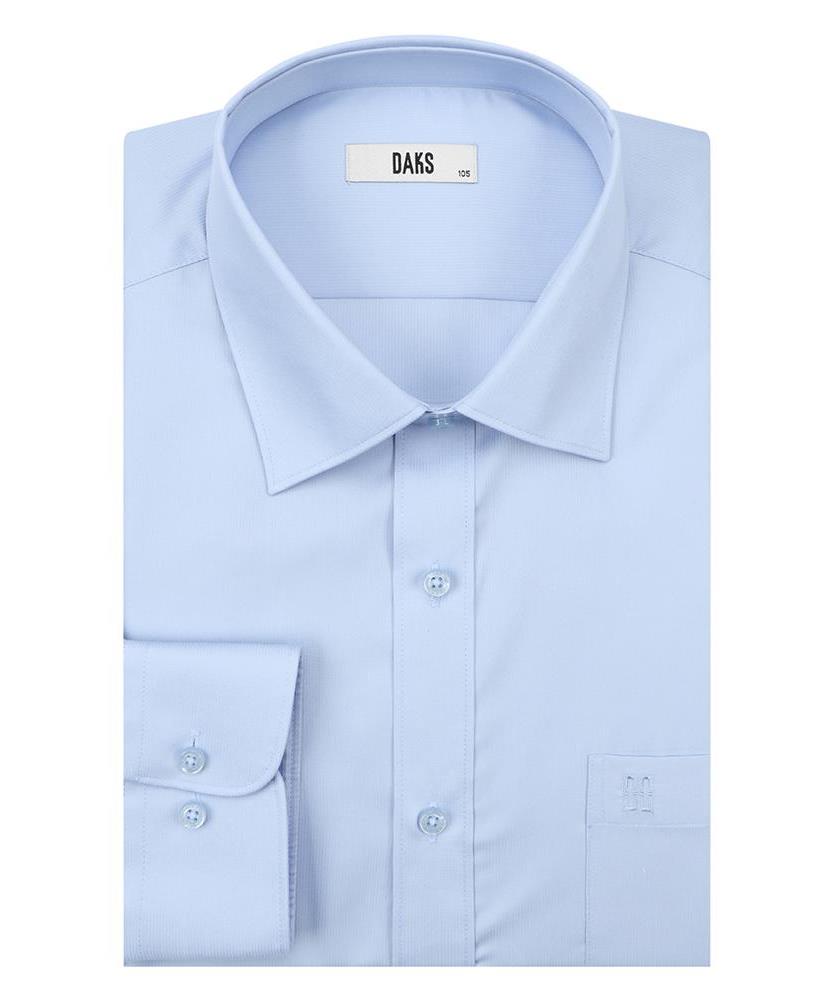 DAKS SHIRTS Easy Care Poly Blend Solid Shirt Regular Fit Blue_Dla2Shdl411B1
