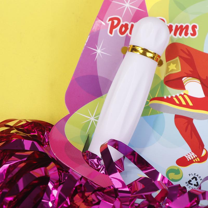 1Pair Cheerleading Pom Poms For Kids Adults Non-Fading Metallic Streamer Pompoms Cheerleader Hand Flowers Dancing Team Sports