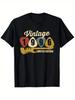 Mens 1996 Vintage Limited Edition Guitar T Shirt 100 Cotton Soft Breathable Crew Neck Tee With Retro Guitar Print