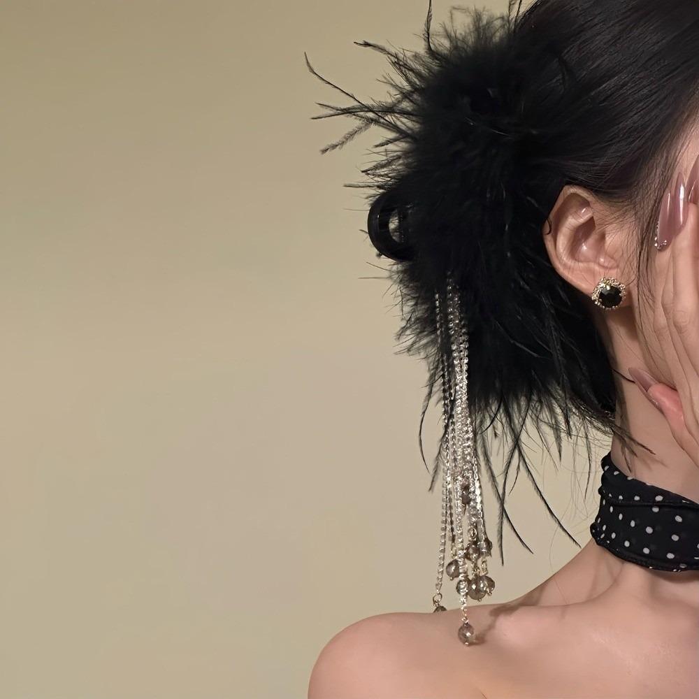 

Temperament Grasping Clip Black Swan Dance Shark Clip Elegant Hair Accessories Girls