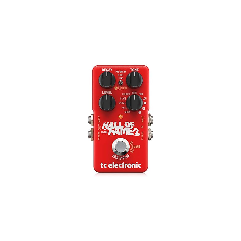 tc electronic Digital Reverb Pedal, TonePrint Compatible, HALL OF FAME 2 REVERB (Red)