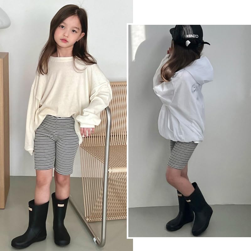 Halblange Leggings Spats Border Baby Rippleggings Halblang Jungen Mädchen Halbhose Innenhose Kinderhose Sommer Dehnbar Uni Kinder