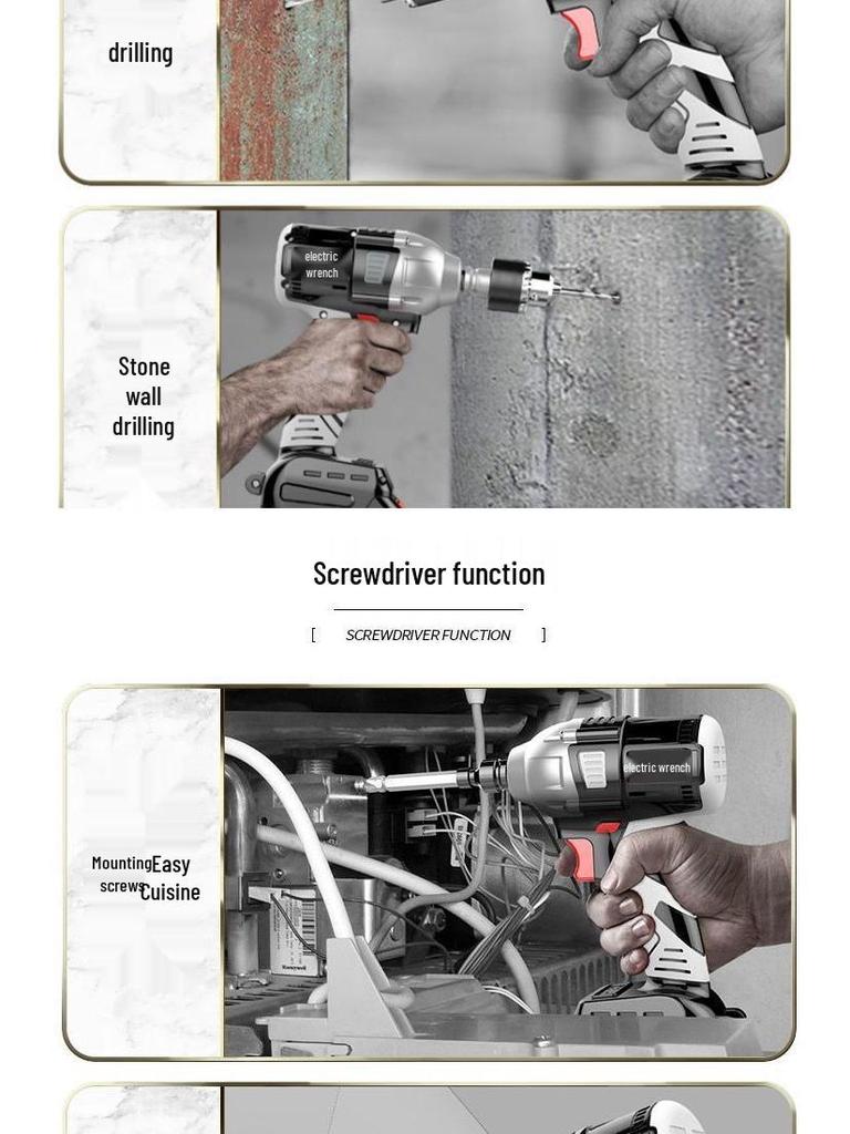 Drehmomentstarker bürstenloser Akku-Schlagschrauber mit Lithium-Akku für Holzbearbeitung und Autoreparatur