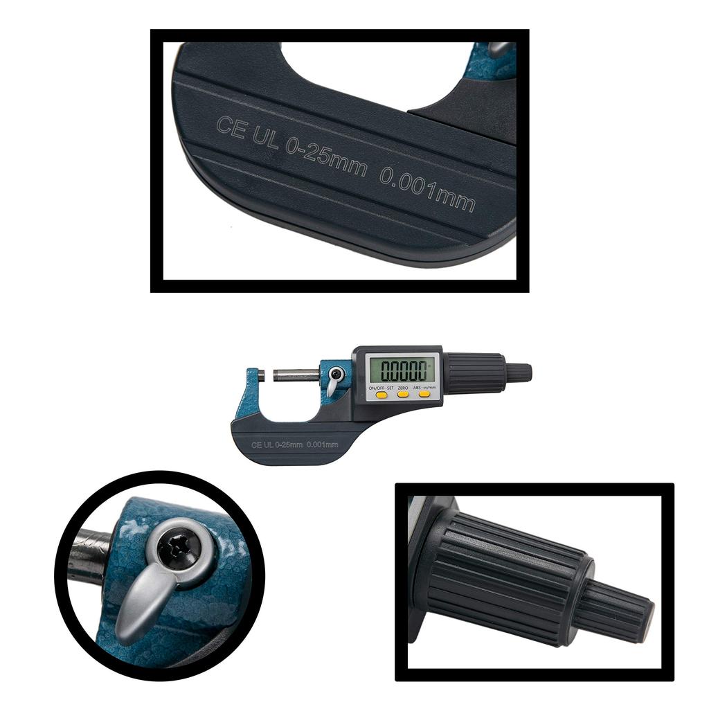 Beslands Digital Thickness Electronic LCD Japanese Instruction Manual Included Micrometer, Gauge, 0-25mm, Microgauge, 0.001mm, Display,