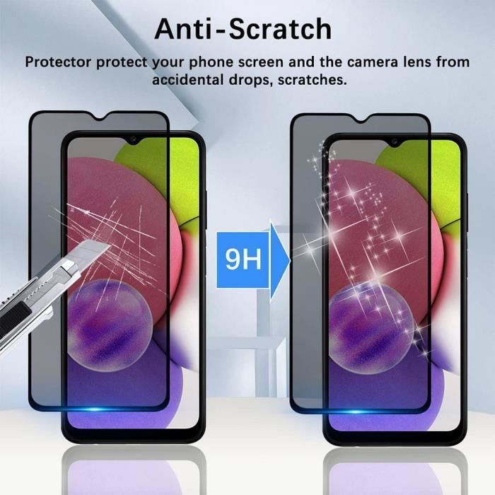 Verres Trempés - BOOLING - pour Samsung Galaxy A02s - Anti-Espion - Protection Antichoc - 9H