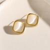 Women's Opal Earrings Trendy Golden Square Small Stud Earrings Lovely Geometry Jewelry Ear Accessories bijoux femmes