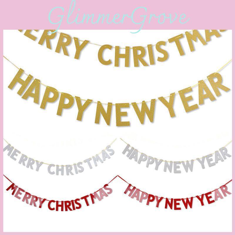 Merry Christmas Happy New Year Banner Bunting For Vibrant Holiday Decorations