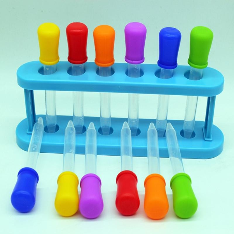 ABS Plastic Graduated Test Tubes Set Clear ABS Droppers Pipettes with Scale for Liquid Transfer School Lab Experiments