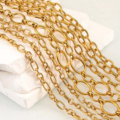 1 Meter Stainless Steel Large Heavy Chunky Hip Hop Punk Link Gold Color Chains DIY Jewelry Materials Handmade Necklace Bracelet